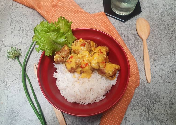 Resep Salted egg chicken Anti Gagal