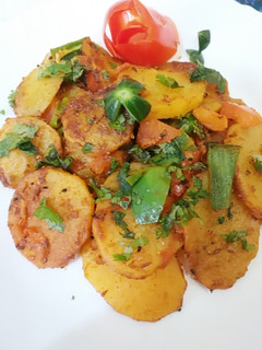 A picture of Chatpata aloo catlie.