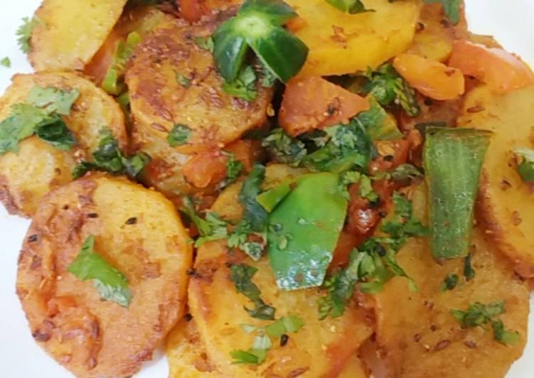 Steps to Make Cooking Chatpata aloo catlie
