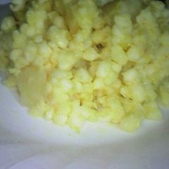 A picture of Samp with potatoes.