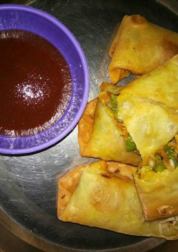 A picture of Spring roll recipe | veg roll with spring roll sheet.