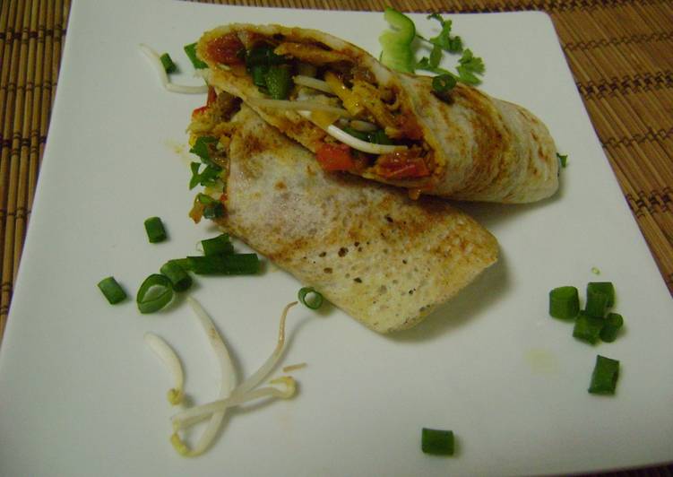 Simple Way to Prepare Super Quick Homemade Stuffed Dosa Roll