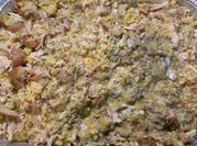 A picture of corn bread stuffing