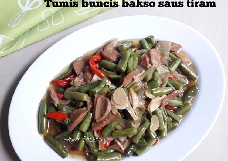 14 Resep: Tumis buncis bakso saus tiram yang Sempurna