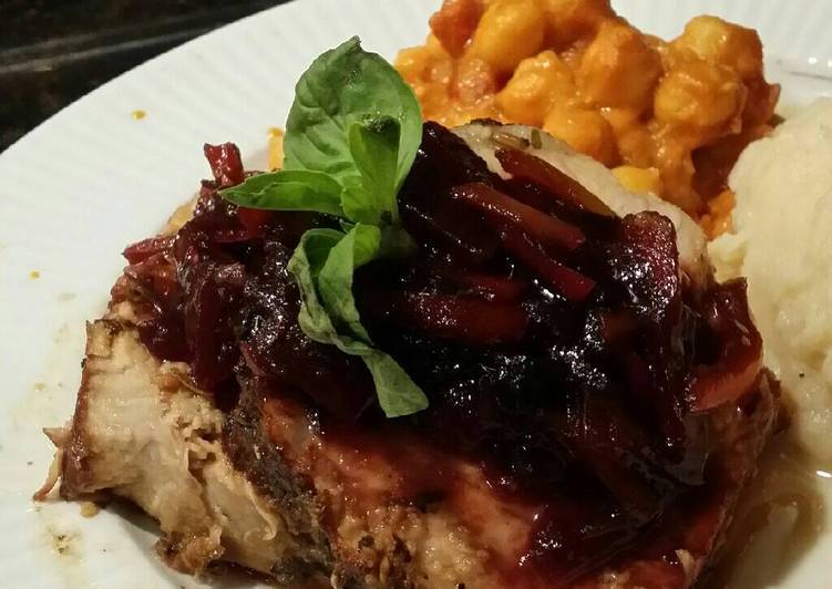 Recipe of Ultimate Brad&#39;s herbed pork loin w/ bell pepper marmalade