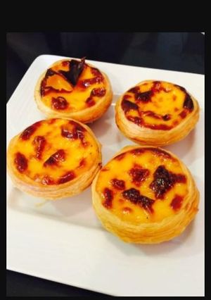 A picture of Portuguese Egg Tarts.
