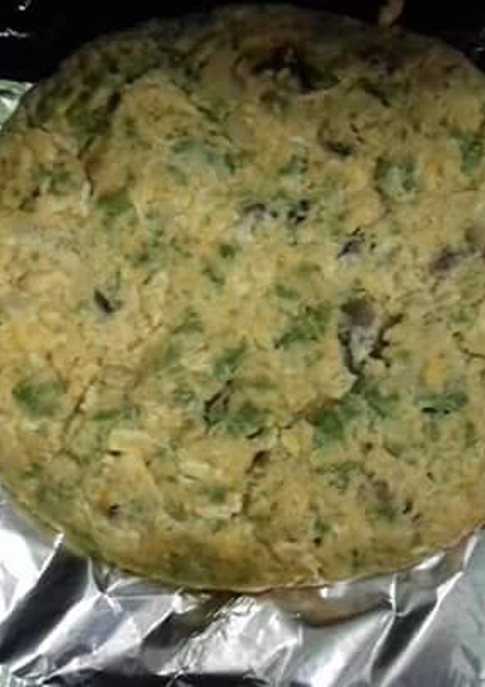 Una foto de Tortilla de coliflor y espinacas