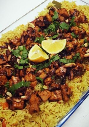 صورة لوصفة دجاج كودو مع الأرز المدخن