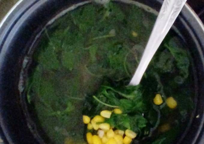 Recipe of Speedy Spinach Corn Soup