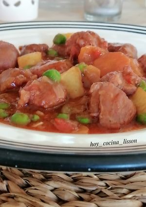 Una foto de Ternera guisada con chorizo