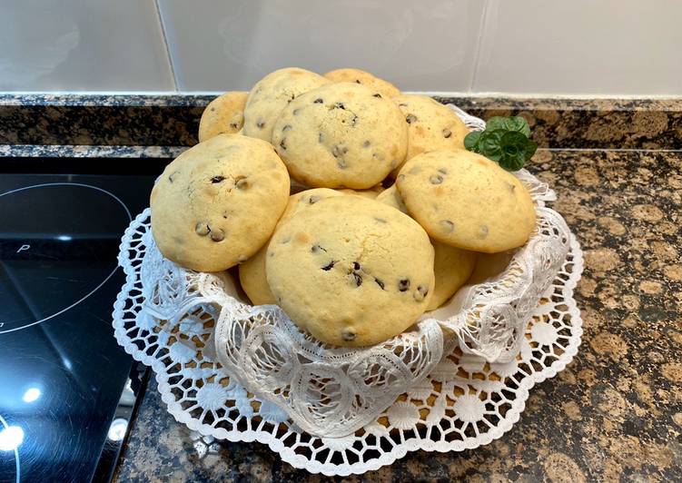 Galletas de mantequilla con pepitas de chocolate