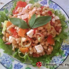 Greek bean salad A picture of Greek bean salad.