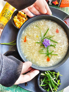A picture of Chicken corn soup.