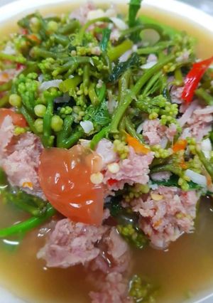 รูปของ แกงผักปลังใส่จิ้นส้ม 🍲