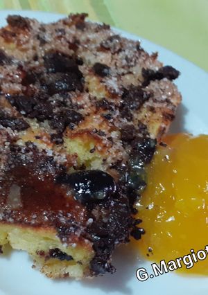 A picture of Stale Bread with Eggs, Milk, Chocolate, and Cinnamon.