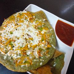 A picture of Paneer stuffed chilla paneer.