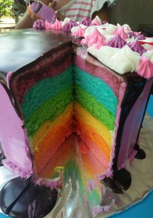 Foto resep Steamed Rainbow Cake