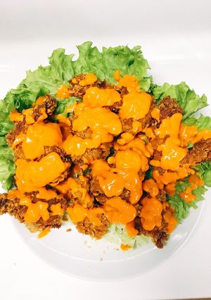 Hình của món Gà sốt phomai cay.