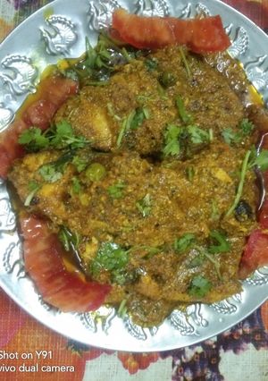 A picture of Kosha Rahu Fish Curry.