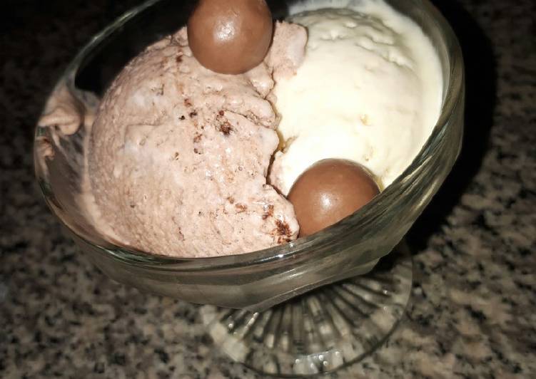 Home made vanilla and chocolate icecream