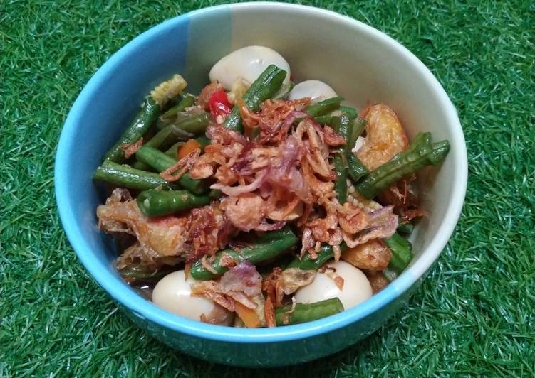 Oseng kacang panjang telor udang