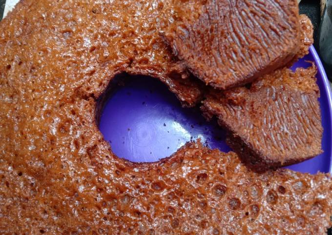 Cara Buat Bolu karamel sarang semut Irit Anti Gagal