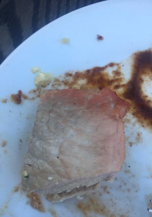 A picture of Stuffed baked pork chops.