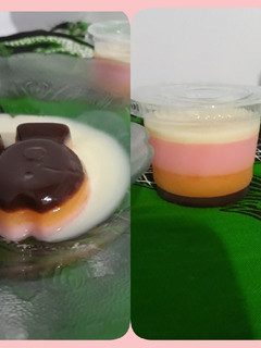 Foto resep Puding susu pelangi Dan Vla susu