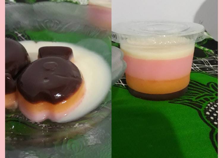 Puding susu pelangi Dan Vla susu