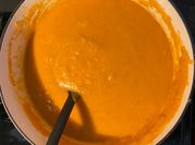 A picture of lentil and vegetable soup