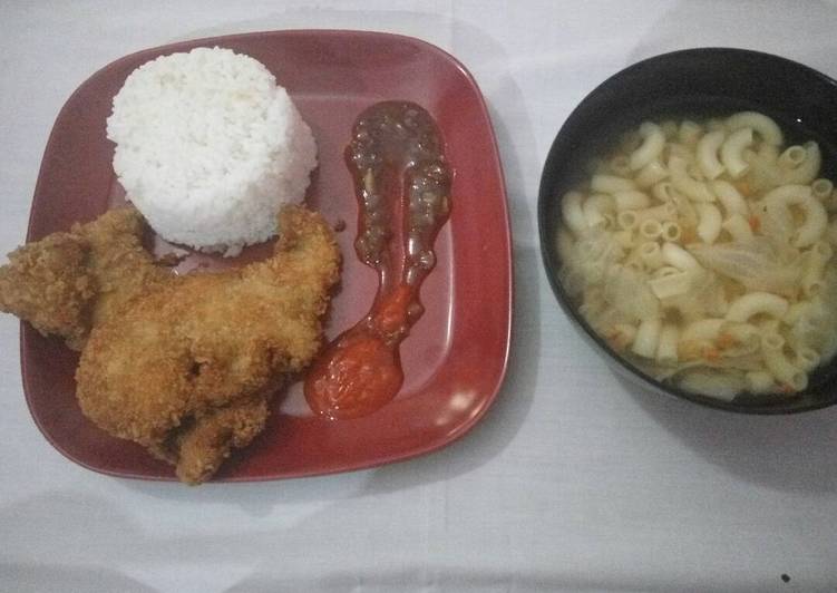 Bagaimana Menyiapkan Chicken Katsu with Teriyaki Sauce, Enak Banget