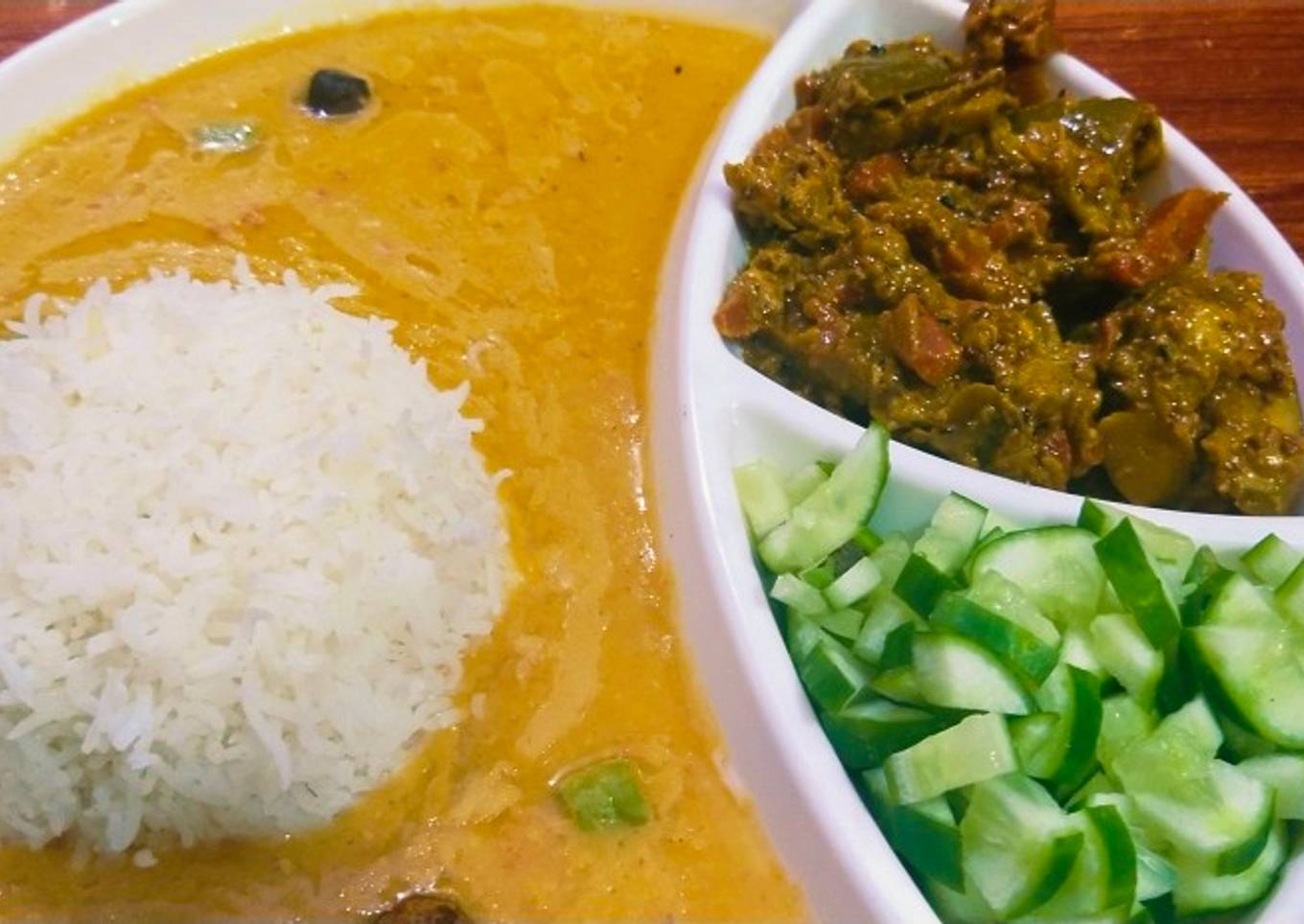 Masoor ki daal with boiled rice