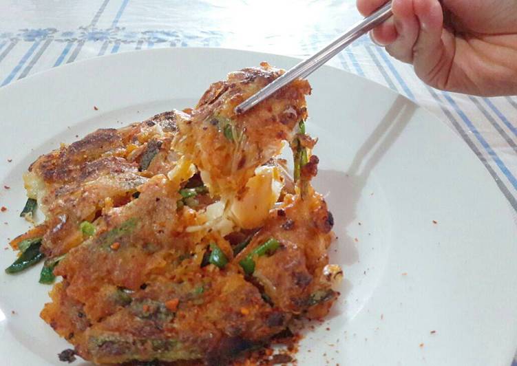 Cara masak Kimchi pancake / kimchijeon , Lezat