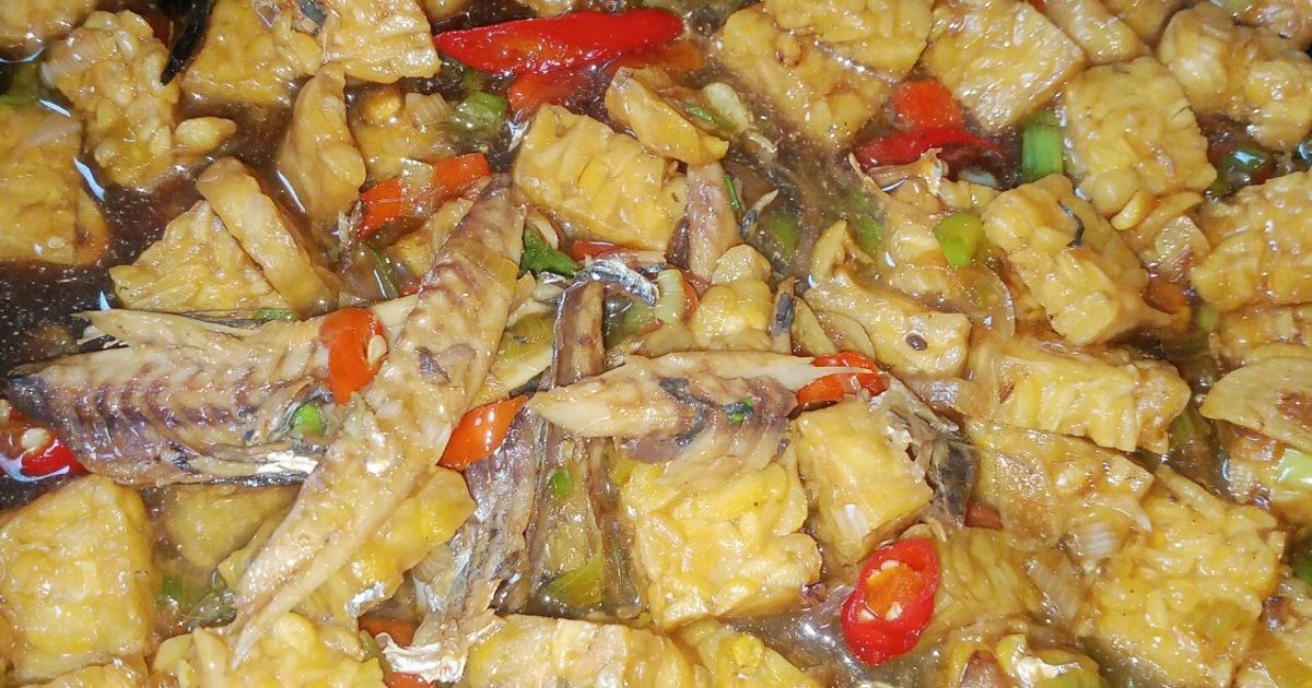 Tumis tempe ikan asin serai