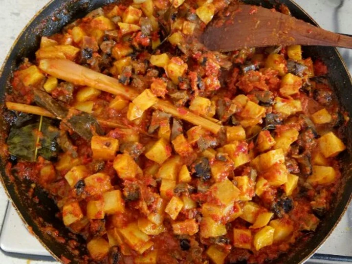 Recipe Spicy Potatoes with Chicken Liver (Sambal Goreng Kentang Ati) the Perfect Appealing