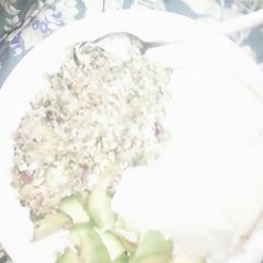 A picture of Spinach,cabbage & egg mixed served with ugali.