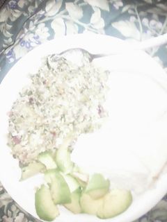 A picture of Spinach,cabbage & egg mixed served with ugali.