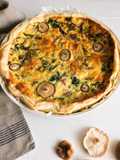 Quiche de Cogumelos Shitake, Espinafres e Fiambre