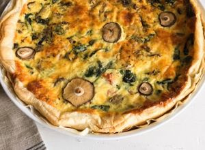Foto de Quiche de Cogumelos Shitake, Espinafres e Fiambre