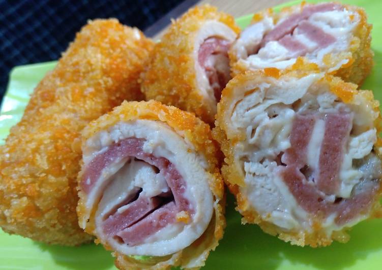 Cara Gampang Menyiapkan Chicken Cordon Bleu ala mm lies 😍, Lezat Sekali
