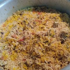 A picture of Mutton (Lamb) Biryani - Chennai style.