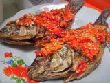 Ikan penyet sambel sangar