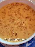 Crema casera de patatas, champiñones y zanahoria con semillas de lino dorado