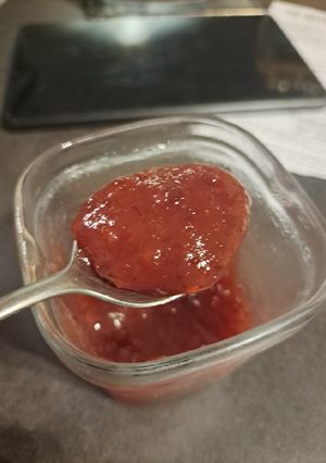 Une photo de Confiture pêche érable cranberries