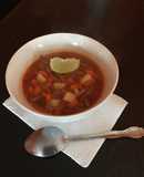 Picadillo en caldo de chile Guajillo. Muy rico 😋