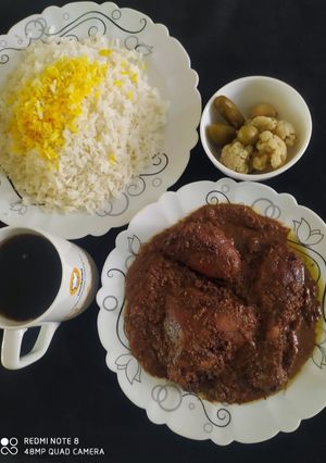 عکسی از دستور فسنجان با مرغ