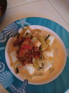 Foto resep Lontong sayur / gulai sayur labu siam padang
