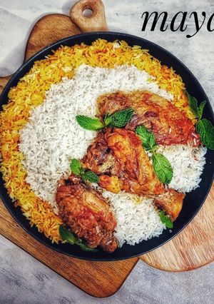عکسی از دستور چلو گوشت با بال و کتف بوقلمون😍