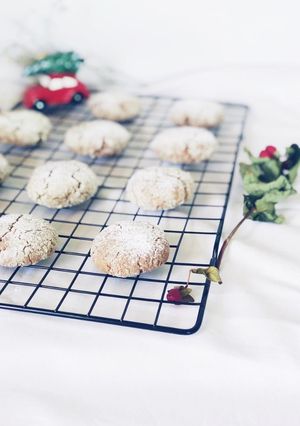 A picture of Gingerbread crinkle cookies#ChristmasBaking #Mombasa.
