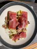 Blue cheese Pappardelle with toasted Walnut and Serrano ham